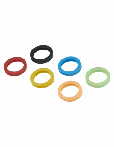6 anneaux de clé, noir, bleu, vert, rouge, jaune, orange - THIRARD Porte-clés