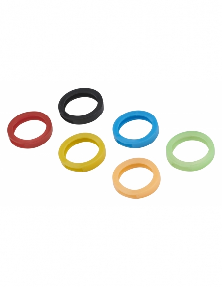 6 anneaux de clé, noir, bleu, vert, rouge, jaune, orange - THIRARD Porte-clés