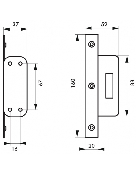 Gâche renforcée pour verrou Corvette, époxy bronze - THIRARD Accessoires de verrou