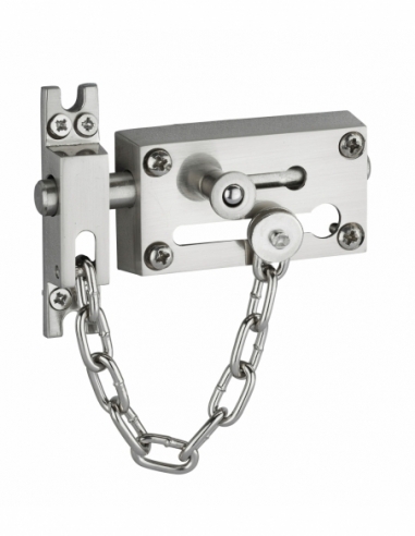 Verrou entrebailleur pour porte d'entrée, chaîne en acier, 81mm - THIRARD Entrebailleurs de porte