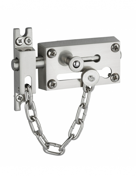 Verrou entrebailleur pour porte d'entrée, chaîne en acier, 81mm - THIRARD Entrebailleurs de porte