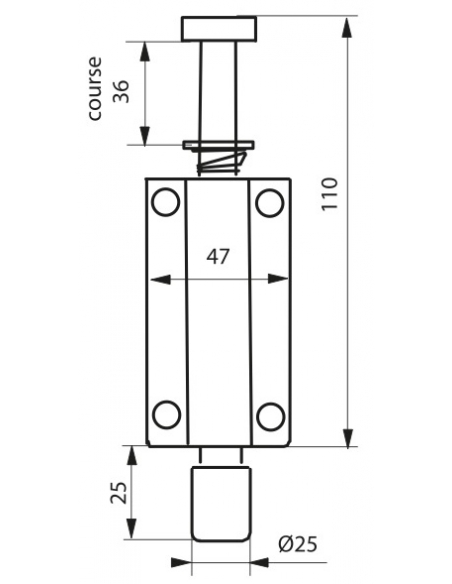 Arrêt de porte, 150mm, inox - THIRARD Butée de porte