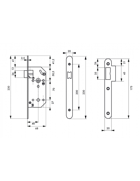 Serrure encastrable Monomax NF pour porte intérieure, axe 40mm, bouts ronds, têtière nickelée - THIRARD Serrures encastrables