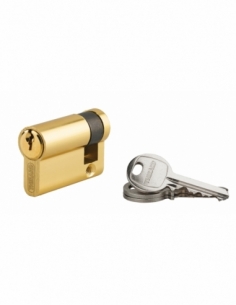 Demi-cylindre de serrure Ecopro, 40x10mm, anti-arrachement, 3 clés, laiton - SP Demi-cylindres