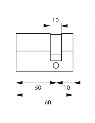 Demi-cylindre de serrure Ecopro, 50x10mm, anti-arrachement, 3 clés, nickel - SP Demi-cylindres