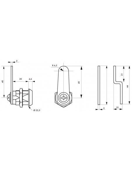 Cylindre batteuse avec cames pour boîtes aux lettres, épaisseur maxi 14mm - THIRARD Serrure boîte aux lettres