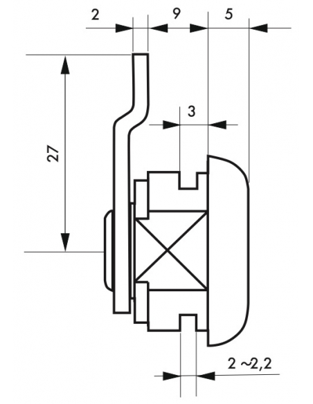 Cylindre batteuse avec came coudée à 12h vers la face pour boîte aux lettres, clés rondes - THIRARD Serrure boîte aux lettres