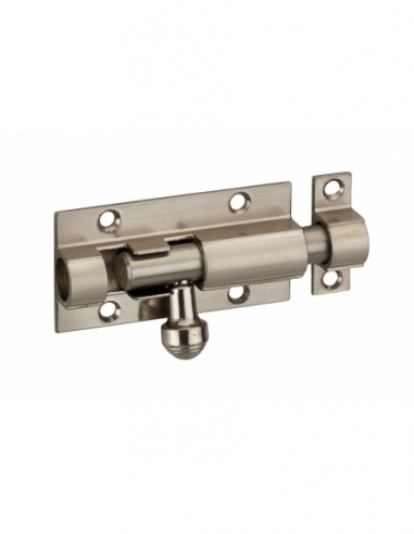 Targette, acier, pêne Ø 10mm, 32x63mm, nickel satin - THIRARD Targette