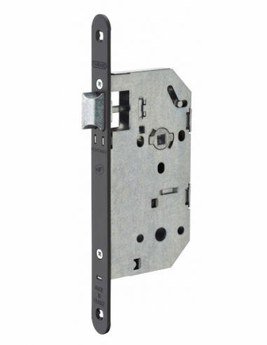 Lot de 25 serrures NF encastrables pour porte intérieure, axe 50mm, bouts ronds, noir - THIRARD Serrures encastrables