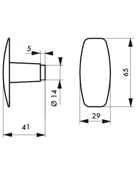 Paire bouton-bequille pour serrure en applique horizontale, carré 6mm, fourreau adaptateur 7mm, 1 portée - THIRARD Béquille