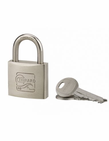 Cadenas à clé Skipper, inox, marine, anse inox, 40mm, 2 clés - THIRARD Cadenas à clé