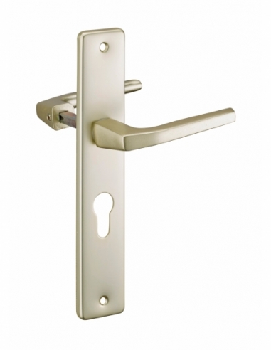 Paire de béquilles pour porte, carré 8mm + 1 plaque carré 8 x 56mm, trou de cylindre - THIRARD Poignée de porte