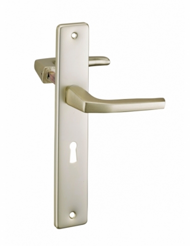Paire de béquilles pour porte, carré 8mm + 1 plaque carré 8 x 56mm, trou de clé - THIRARD Poignée de porte
