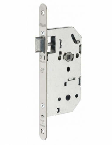 Lot de 25 serrures NF encastrables pour porte intérieure, axe 50mm, bouts ronds, inox - THIRARD Serrures encastrables