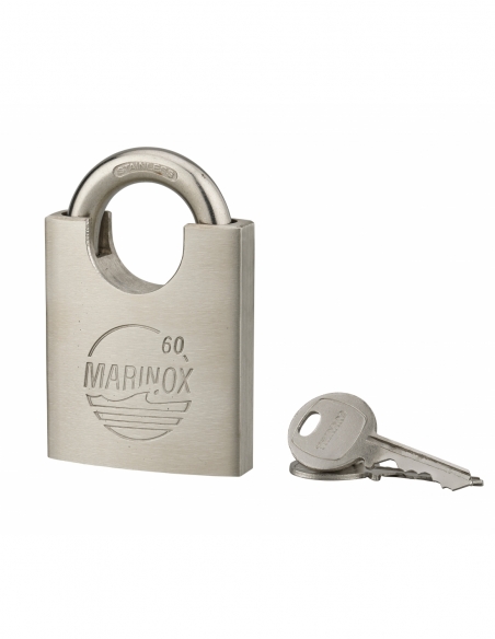 Cadenas à clé Marinox, inox, extérieur, anse protégée inox, 60mm, 2 clés - THIRARD Cadenas à clé