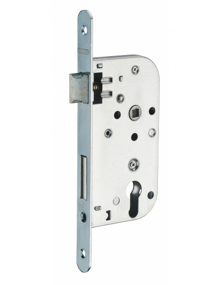 Boitier de serrure encastrable à cylindre pour porte d'entrée, axe 50mm, bouts carrés, zingué, sans gâche - SP Serrures encas...