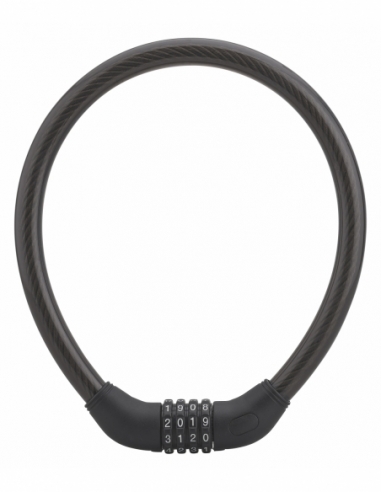 Antivol à combinaison Twisty, 4 chiffres, câble acier, vélo, 18mmx0.6m, noir - THIRARD Antivols à combinaison
