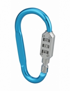 Cadenas mousqueton à combinaison Funny, 3 chiffres, intérieur, anse acier, bleu - THIRARD Cadenas à combinaison