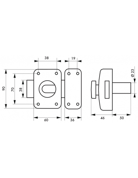 Verrou à bouton Apache pour porte d'entrée, cylindre 50mm, acier, 3 clés, époxy or - THIRARD Verrou de porte