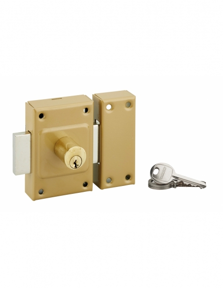 Verrou double entrée Concorde pour porte d'entrée, cylindre 45mm, acier, 3 clés, époxy bronze - THIRARD Verrous