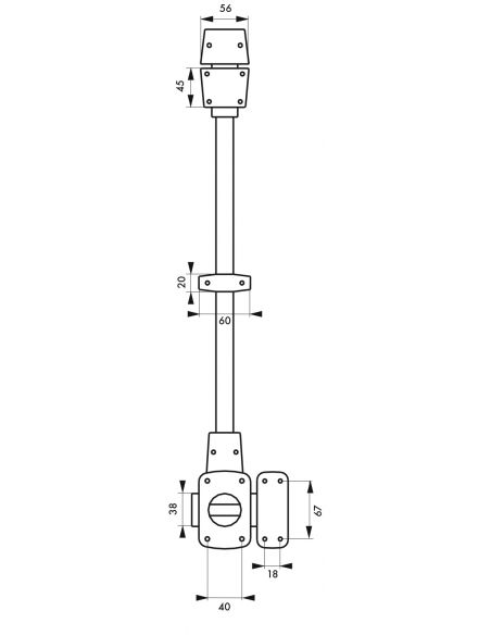 Verrou à bouton Mirage 6 pour porte d'entrée, cylindre 45mm, tringle 2 pts en acier, haut, droit, 3 clés, bronze - THIRARD Ve...