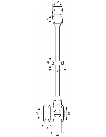 Verrou à bouton Mirage 6 pour porte d'entrée, cylindre 45mm, tringle 2 pts en acier, haut, gauche, 3 clés, bronze - THIRARD V...