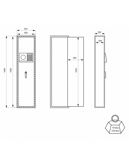 Armoire à fusils Monteria, fermeture électronique à code, 4 pênes, capacité de 10 fusils - THIRARD Armoire à fusils