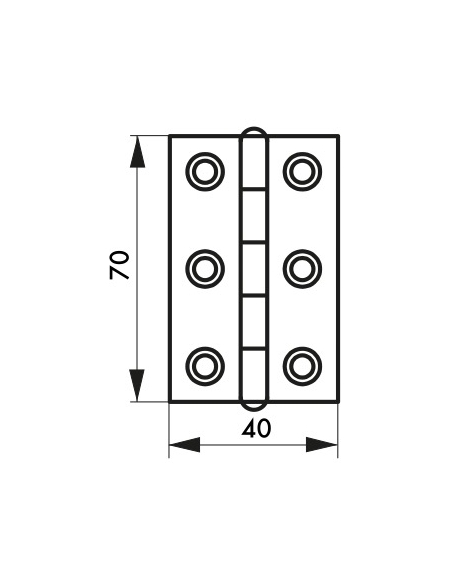 Charnière de porte de meuble / porte légère, 70x40mm, inox 309 - THIRARD Charnière de meuble