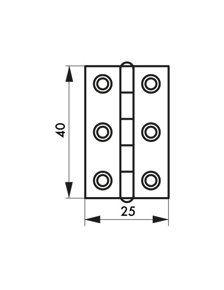 Charnière de porte de meuble / porte légère, 40x25mm, inox 309 - THIRARD Charnière de meuble