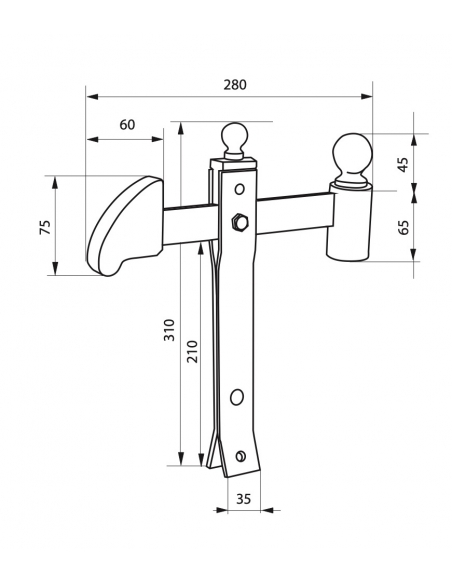 Arrêt de porte à sceller, à bascule, acier, 310mm, noir - THIRARD Butée de porte