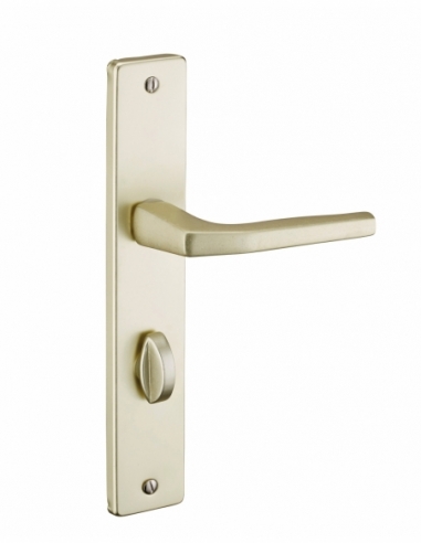 Ensemble de poignées pour porte intérieure Picardie à condamnation, carré 8mm, entr'axes 195mm, couleur champagne - THIRARD P...