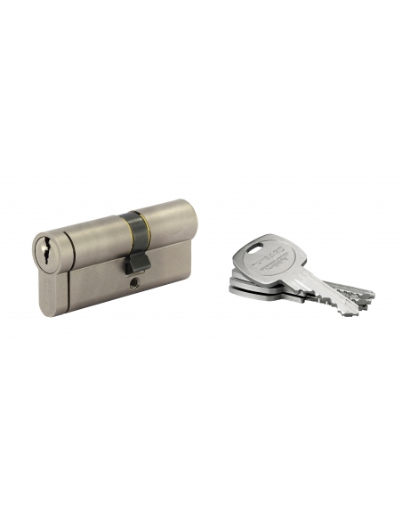 Cylindre de serrure double entrée HG5+, 30x40mm, nickel, anti-arrachement, anti-perçage, anti-casse, 5 clés - THIRARD Cylindr...