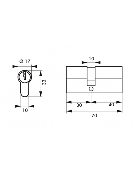 Cylindre de serrure double entrée HG5+, 30x40mm, nickel, anti-arrachement, anti-perçage, anti-casse, 5 clés - THIRARD Cylindr...