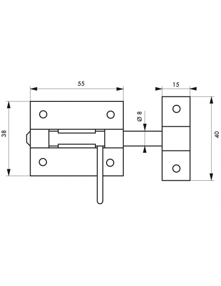 Verrou de box pour portail, pêne Ø10mm - Serrurerie de Picardie Verrous