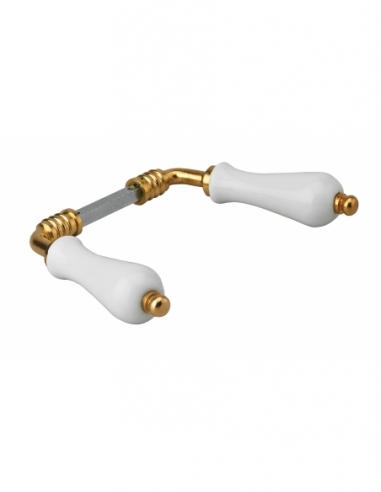 Paire de béquilles porcelain, carré 7mm - Serrurerie de Picardie Stock mort