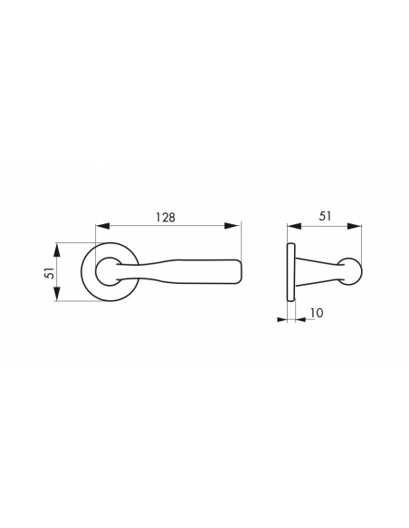 Paire de béquilles pour porte, carré 7mm, laiton - Serrurerie de Picardie Stock mort