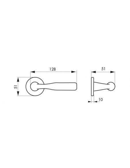 Paire de béquilles pour porte, carré 7mm, laiton - Serrurerie de Picardie Poignée sur rosace