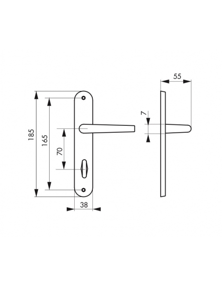 Ensemble de poignées pour porte intérieure Leto à condamnation, entr'axes 165mm, couleur F2 - Serrurerie de Picardie Poignée