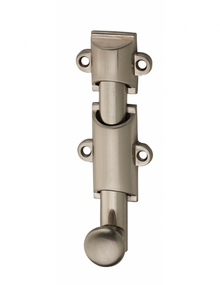 Verrou à plaquer à coulisse pour porte intérieure, 100mm, nickel satiné - Serrurerie de Picardie Verrou à plaquer