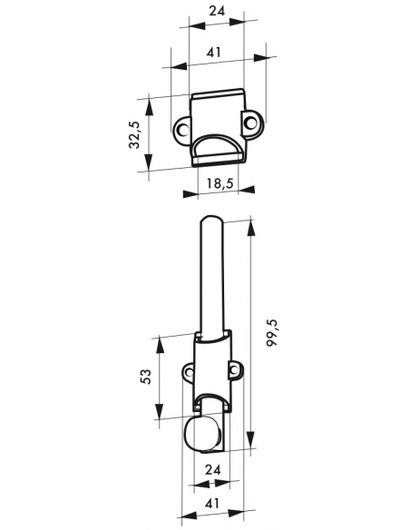 Verrou à plaquer à coulisse pour porte intérieure, 100mm, nickel satiné - Serrurerie de Picardie Verrous