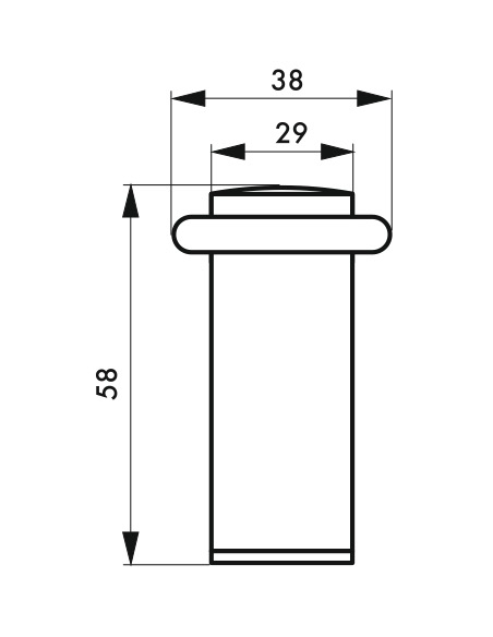 Butoir de sol, satiné, Ø 29 mm, hauteur 58 mm - Serrurerie de Picardie Butée de porte