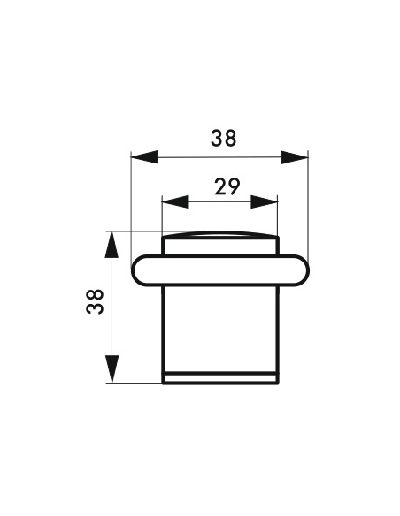 Butoir de sol, satiné, Ø 29 mm, hauteur 38 mm - Serrurerie de Picardie Butée de porte