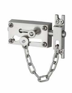 Verrou entrebâilleur à chaînette pour porte d'entrée, nickelé - SP Entrebailleurs de porte