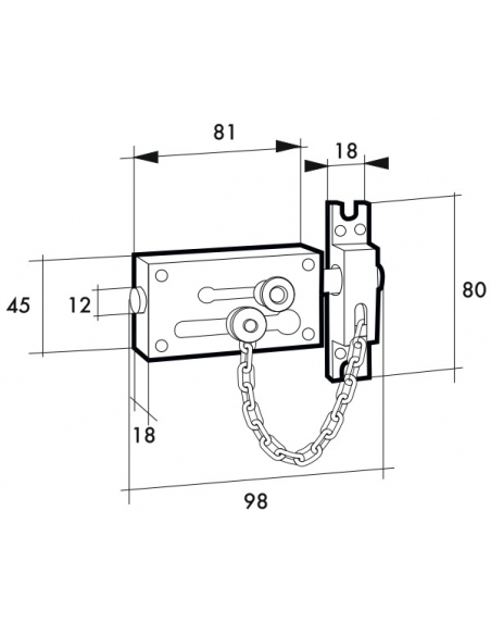 Verrou entrebâilleur à chaînette pour porte d'entrée, nickelé - Serrurerie de Picardie Entrebailleurs de porte
