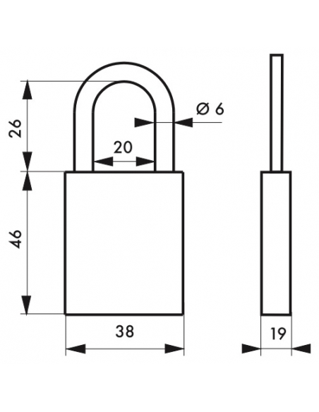 Cadenas à clé SP 90 AS, extérieur, 38mm, anse inox, 2 clés - Serrurerie de Picardie Cadenas