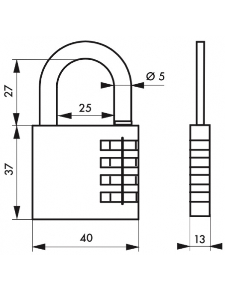 Cadenas à code Venus, intérieur, 40mm, anse acier nickelé, 4 chiffres - Serrurerie de Picardie Cadenas à combinaison