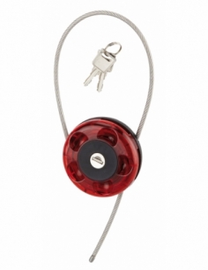 Cadenas à clé, intérieur, câble enrouleur, intérieur, inox, gainé PVC, Ø0.75m, 2 clés - SP Cadenas à clé