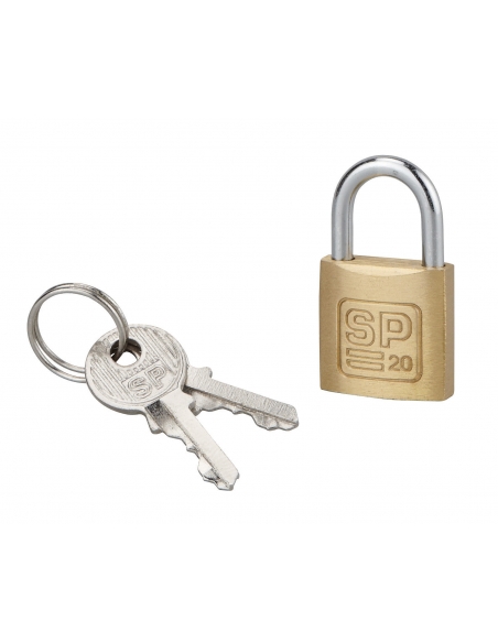Cadenas à clé SP, bagage, 20mm, anse acier cémenté nickelé, 2 clés - SP Cadenas à clé