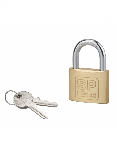 Cadenas à clé SP, intérieur, 45 mm, anse acier cémenté, 2 clés - Serrurerie de Picardie Cadenas