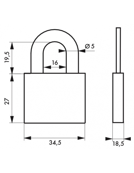 Cadenas à clé, intérieur, ovale, 30mm, gainé PVC, anse acier cémenté, 3 clés - Serrurerie de Picardie Cadenas